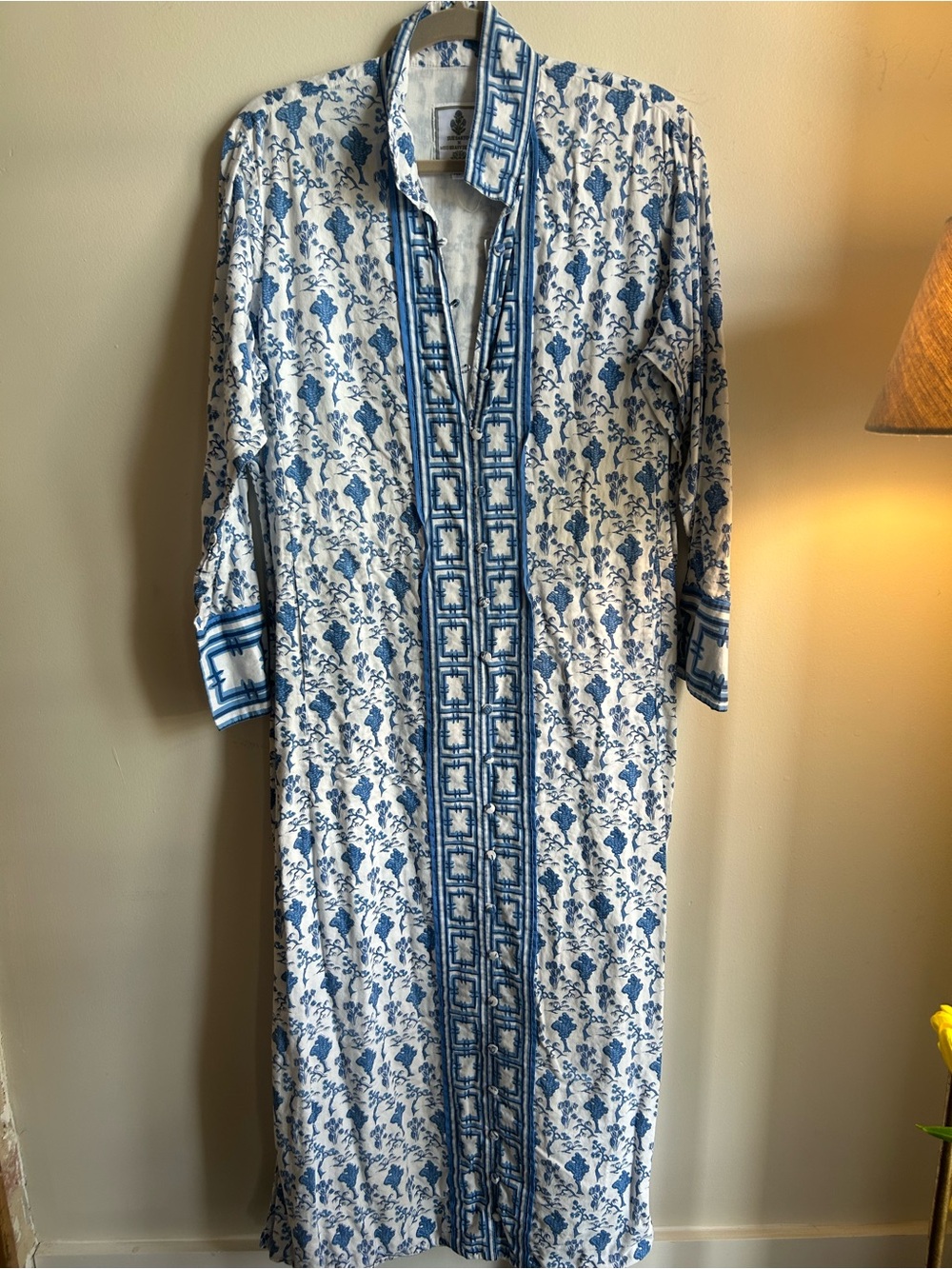 SUE SARTOR Marrakech Kaftan | Meg Bragg Collab Blue Nanking - Size XL